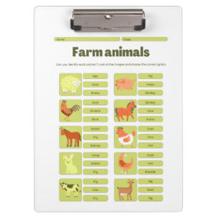 Carpeta De Pinza Hoja de trabajo educativa para identificar animale