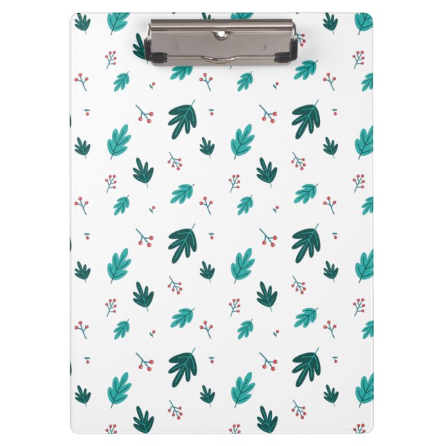 Carpeta De Pinza Hojas de árbol evergreen y Berries Red Holly (Anverso)