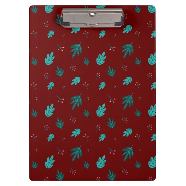 Carpeta De Pinza Hojas de árbol evergreen y Berries Red Holly (Anverso)