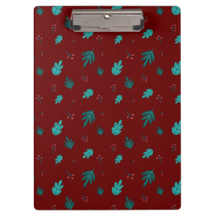 Carpeta De Pinza Hojas de árbol evergreen y fresas rojas