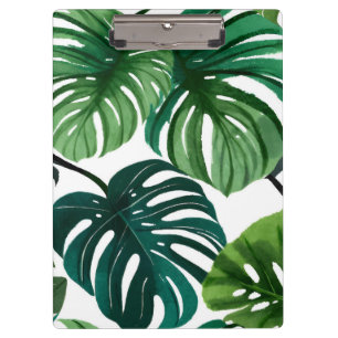 Carpeta De Pinza Hojas de Monstera   Acuarela Moderna Simple