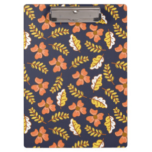 Carpeta De Pinza Hojas de otoño cálidas que caen con flores