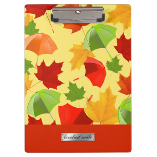 Carpeta De Pinza Hojas de otoño y paraguas