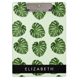 Carpeta De Pinza Hojas de palma, patrón tropical, nombre