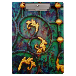 Carpeta De Pinza Hojas metalizado