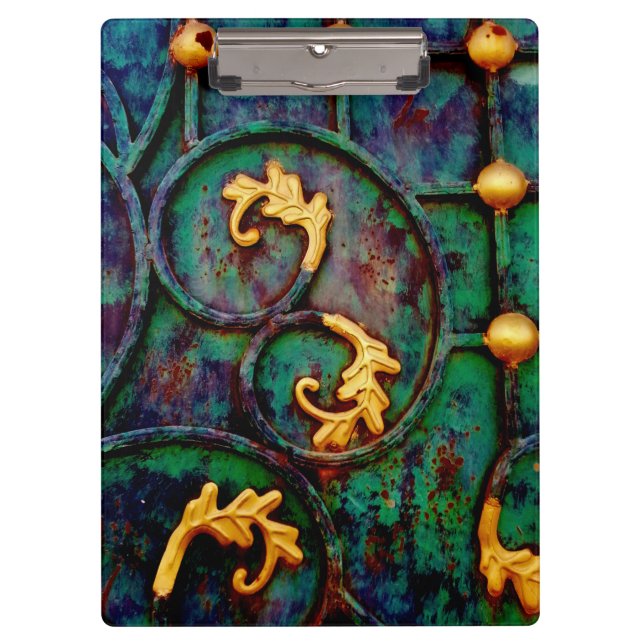 Carpeta De Pinza Hojas metalizado (Anverso)