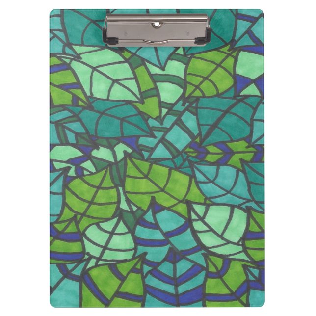 Carpeta De Pinza Hojas tropicales verdes (Anverso)