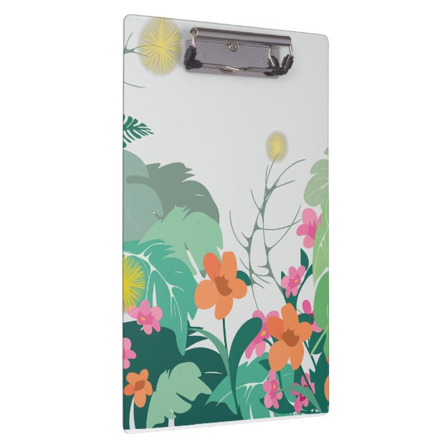 Carpeta De Pinza Hojas y Flores Tropicales Pastel (Derecha)