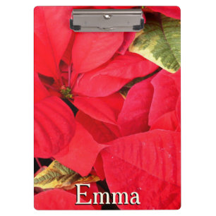 Carpeta De Pinza Holly Point Poinsettias Holiday Floral