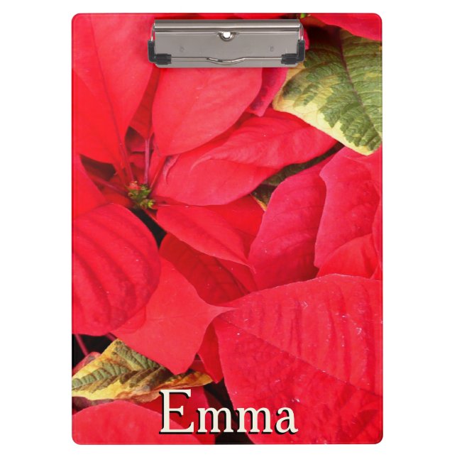 Carpeta De Pinza Holly Point Poinsettias Holiday Floral (Anverso)