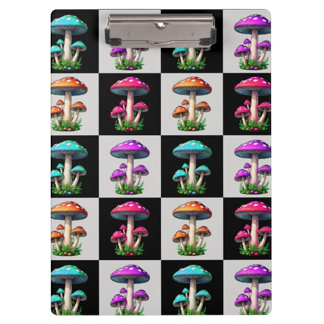 Carpeta De Pinza Hongo Geométrico de Cuadros (Anverso)