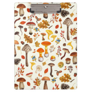 Carpeta De Pinza Hongos salvajes en blanco roto
