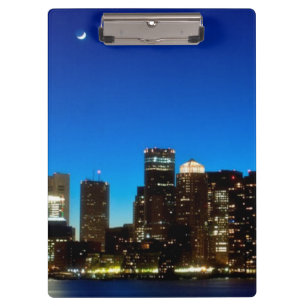 Carpeta De Pinza Horizonte de Boston con la luna