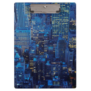 Carpeta De Pinza Horizonte de NYC, opinión de alto ángulo en la