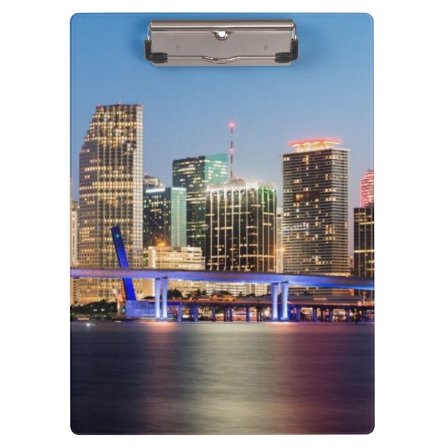 Carpeta De Pinza Horizonte iluminado de Miami céntrica en la (Anverso)