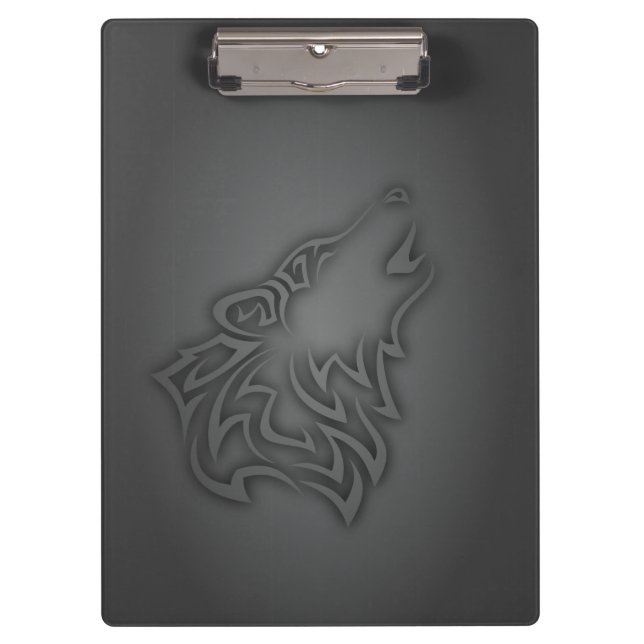 Carpeta De Pinza Howling Wolf Tribal Black (Anverso)