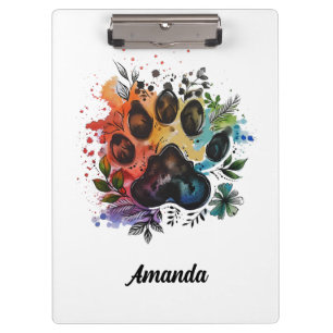 Carpeta De Pinza Huella de garra Boho Acuarela
