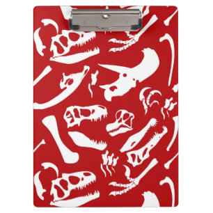 Carpeta De Pinza Huesos de dinosaurio (rojos)