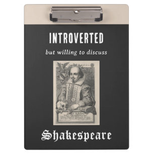 Carpeta De Pinza Humor de introvertido divertido tema Shakespeare g