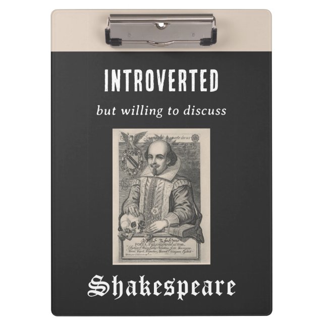 Carpeta De Pinza Humor divertido introvertido Guay Shakespeare Tema (Anverso)