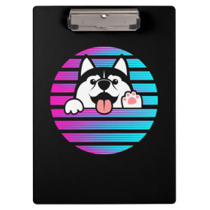 Carpeta De Pinza Husky Dog Retro Vintage