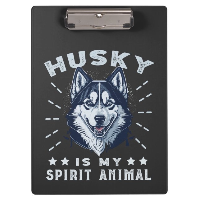 Carpeta De Pinza Husky Es Mi Espíritu Animal Majestic Husky Dog (Anverso)