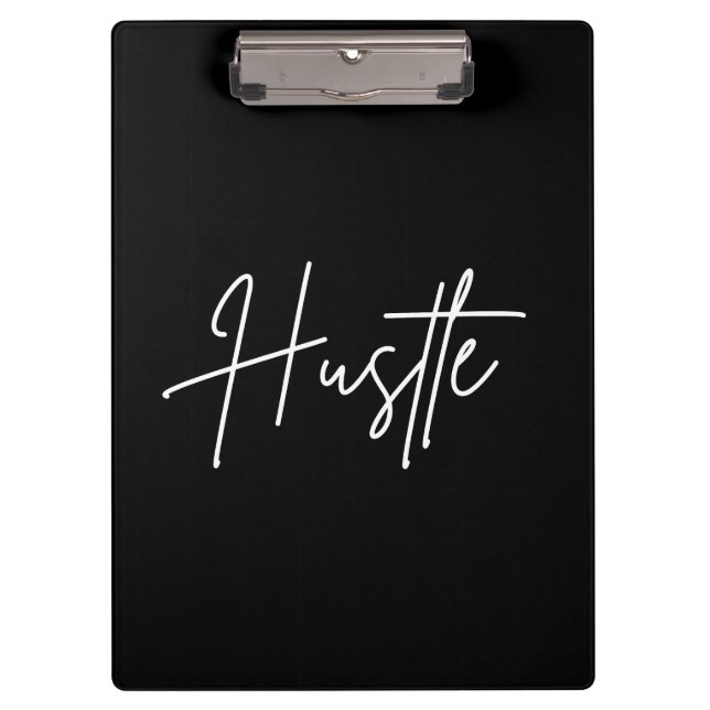 Carpeta De Pinza Hustle Script Clipboard – Modern Desk Accessory (Anverso)