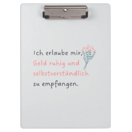 Carpeta De Pinza Ich erlaube mir, Geld ruhig und selbstverständlich