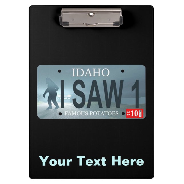 Carpeta De Pinza Idaho "Vi 1" placa de licencia Sasquatch (Anverso)
