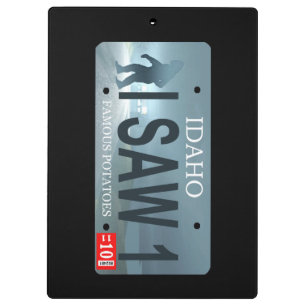 Carpeta De Pinza Idaho "Vi 1" placa de licencia Sasquatch
