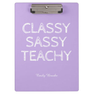 Carpeta De Pinza Idea de regalo personalizado para maestro morado
