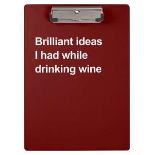 Carpeta De Pinza Ideas brillantes que tuve mientras bebía vino