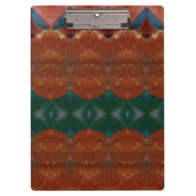 Carpeta De Pinza Ikat de coral y verde (Anverso)