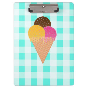 Carpeta De Pinza Ilustración Colorida de Helado