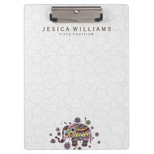 Carpeta De Pinza Ilustracion colorido del bebé elefante