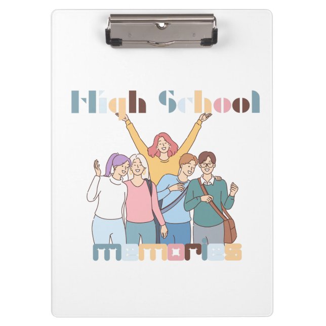 Carpeta De Pinza Ilustracion de amigos de Recuerdos de secundaria (Anverso)