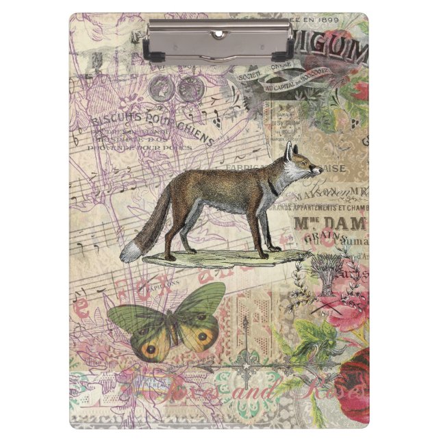 Carpeta De Pinza Ilustracion de animales de la vida silvestre Fox (Anverso)