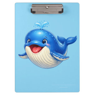 Carpeta De Pinza Ilustración de ballena linda con ojos grandes Anim