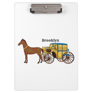 Carpeta De Pinza Ilustracion de caballos y carruajes reales