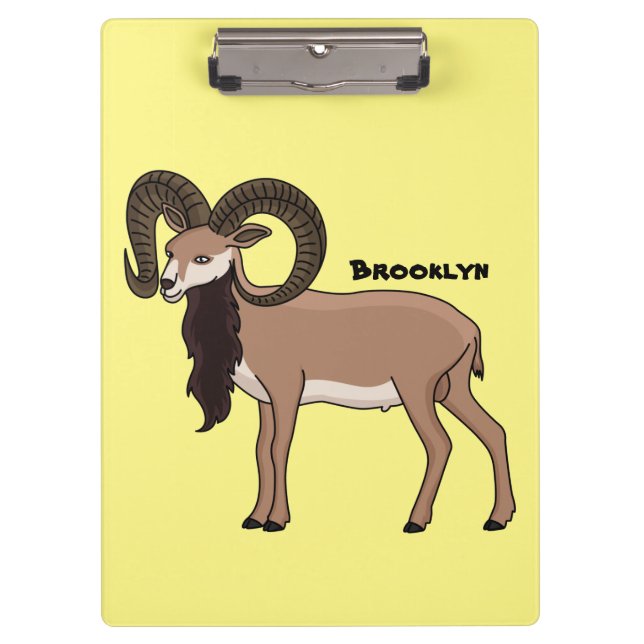 Carpeta De Pinza Ilustracion de cabra de Mouflon (Anverso)