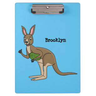Carpeta De Pinza Ilustracion de canguro australiano bastante feliz