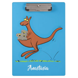 Carpeta De Pinza Ilustracion de canguro y personalizado de koalas