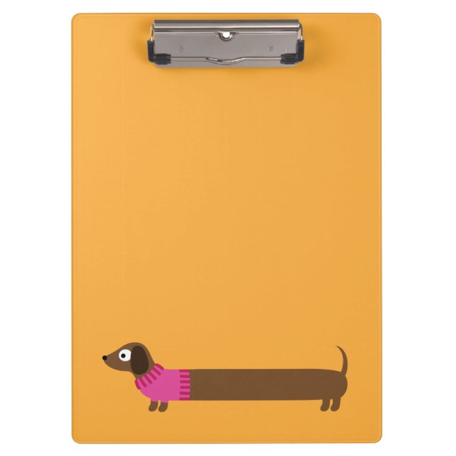 Carpeta De Pinza Ilustracion de Cute Long Dachshund (Anverso)