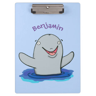 Carpeta De Pinza Ilustración de dibujo animado de marsopa adorable 