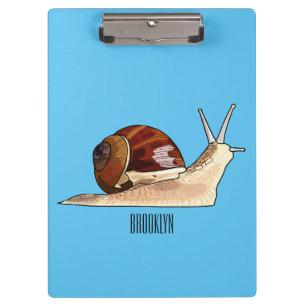 Carpeta De Pinza Ilustración de dibujos animados de caracol