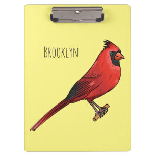 Carpeta De Pinza Ilustración de dibujos animados de cardenal norteñ
