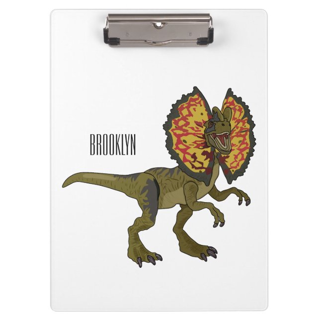 Carpeta De Pinza ilustración de dibujos animados de Dilophosaurus (Anverso)