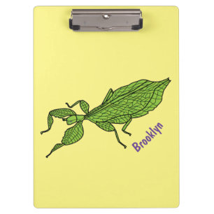 Carpeta De Pinza Ilustración de dibujos animados de insecto hoja ve