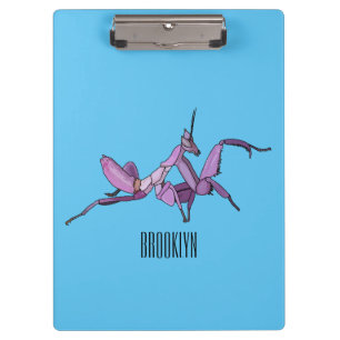 Carpeta De Pinza Ilustración de dibujos animados de mantis orquídea