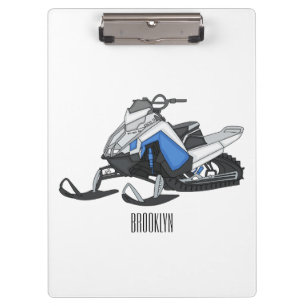 Carpeta De Pinza Ilustración de dibujos animados de moto de nieve